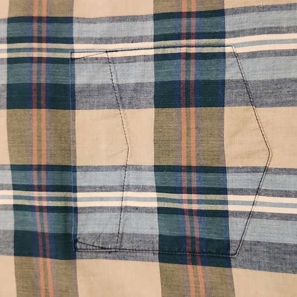 DOCKERS Indigo Vintage Plaid Button-Up Shirt - Picture 3 of 8